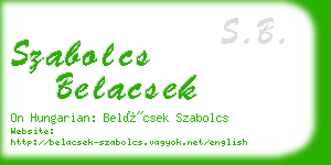 szabolcs belacsek business card